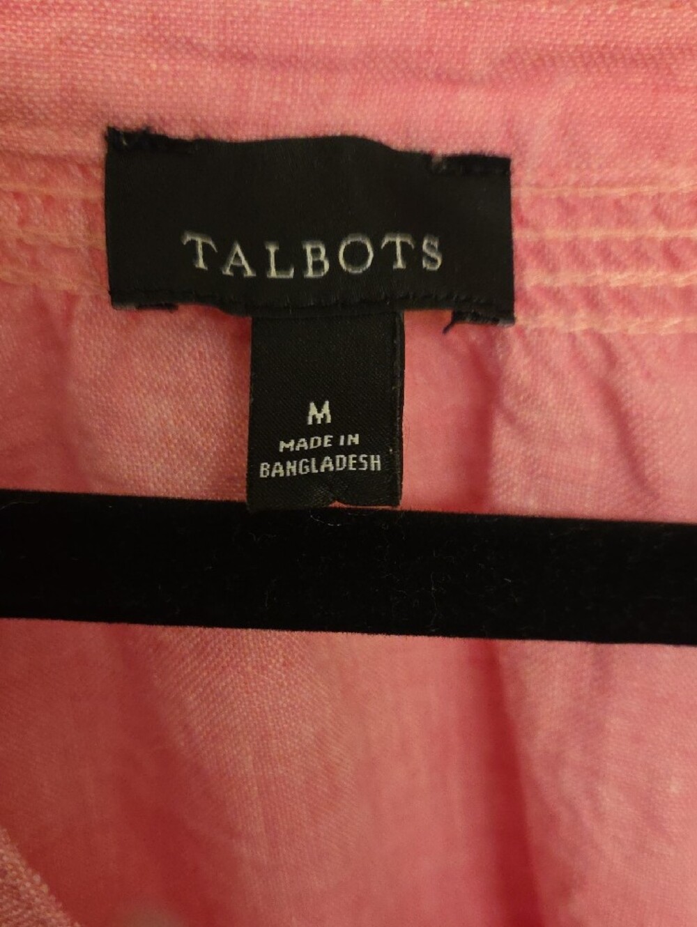 Talbots Medium Pink Linen Peasant Blouse - Picture 4 of 5